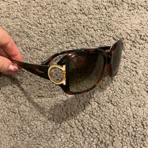 Salvatore Ferragamo Sig Sunglasses Mod. Brown Tortoise Plastic Size 55-17-125